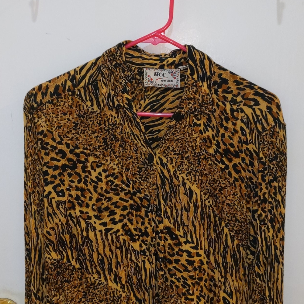 Vintage💖 animal print blouse
